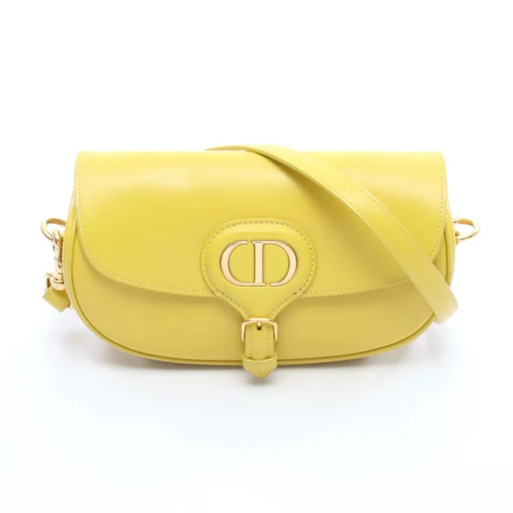 Christian Dior Bobby East West Shoulder Bag Leather Yellow